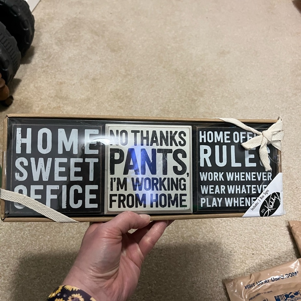 Work from Home Sign Set NWT